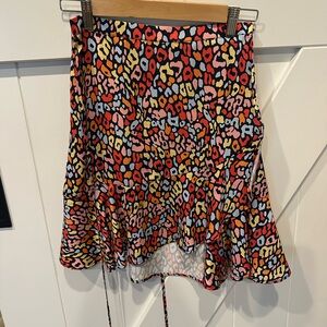 Summersalt Colorful Leopard Wrap Swim Coverup Skirt